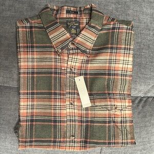 NEW J. Crew Men's Cashmere Blend Plaid Flannel Shirt Size XL NWT